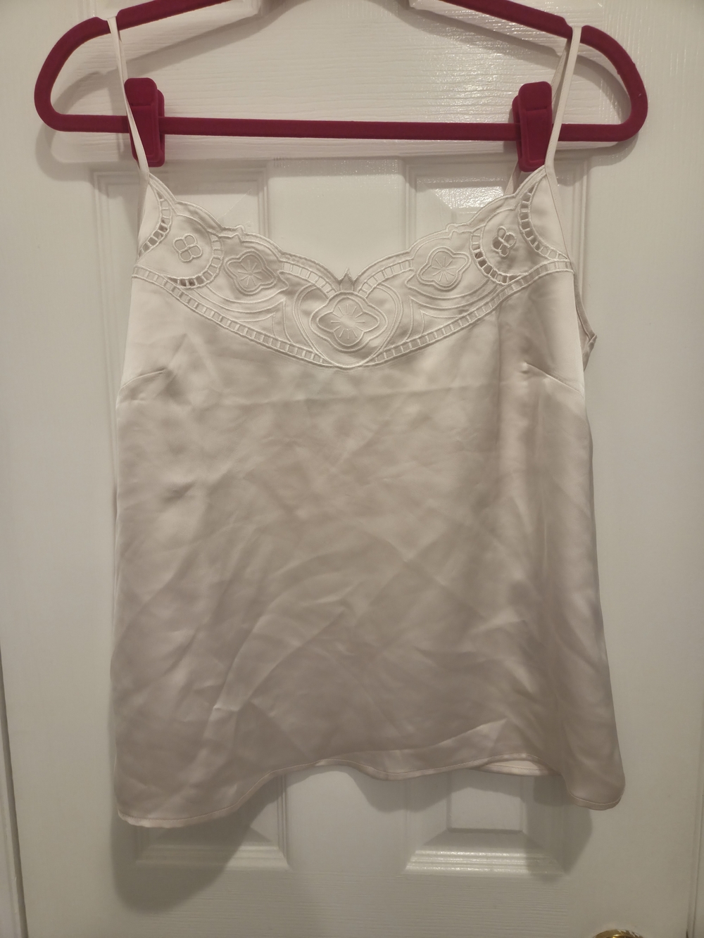 H&M Cream Satin Lace-Trim Cami